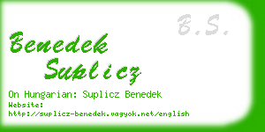 benedek suplicz business card